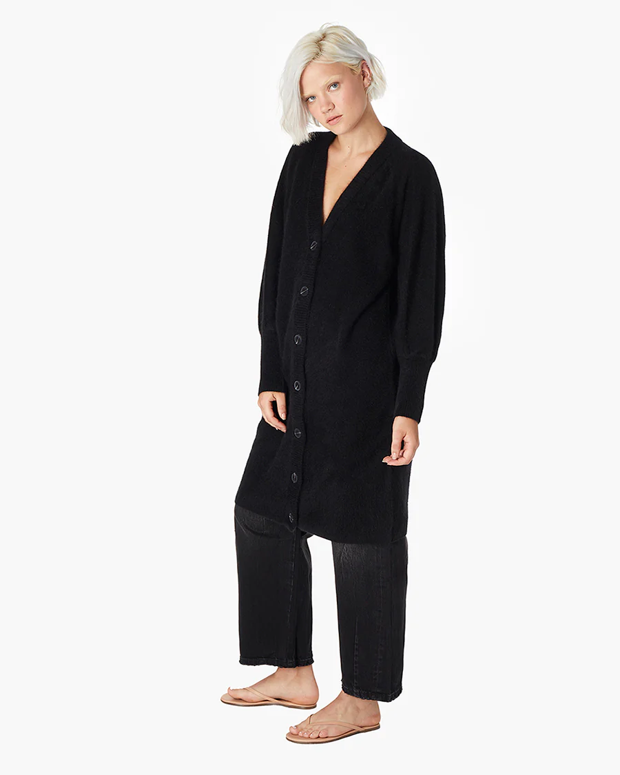 Softest Long Cardigan - Black - Image 3