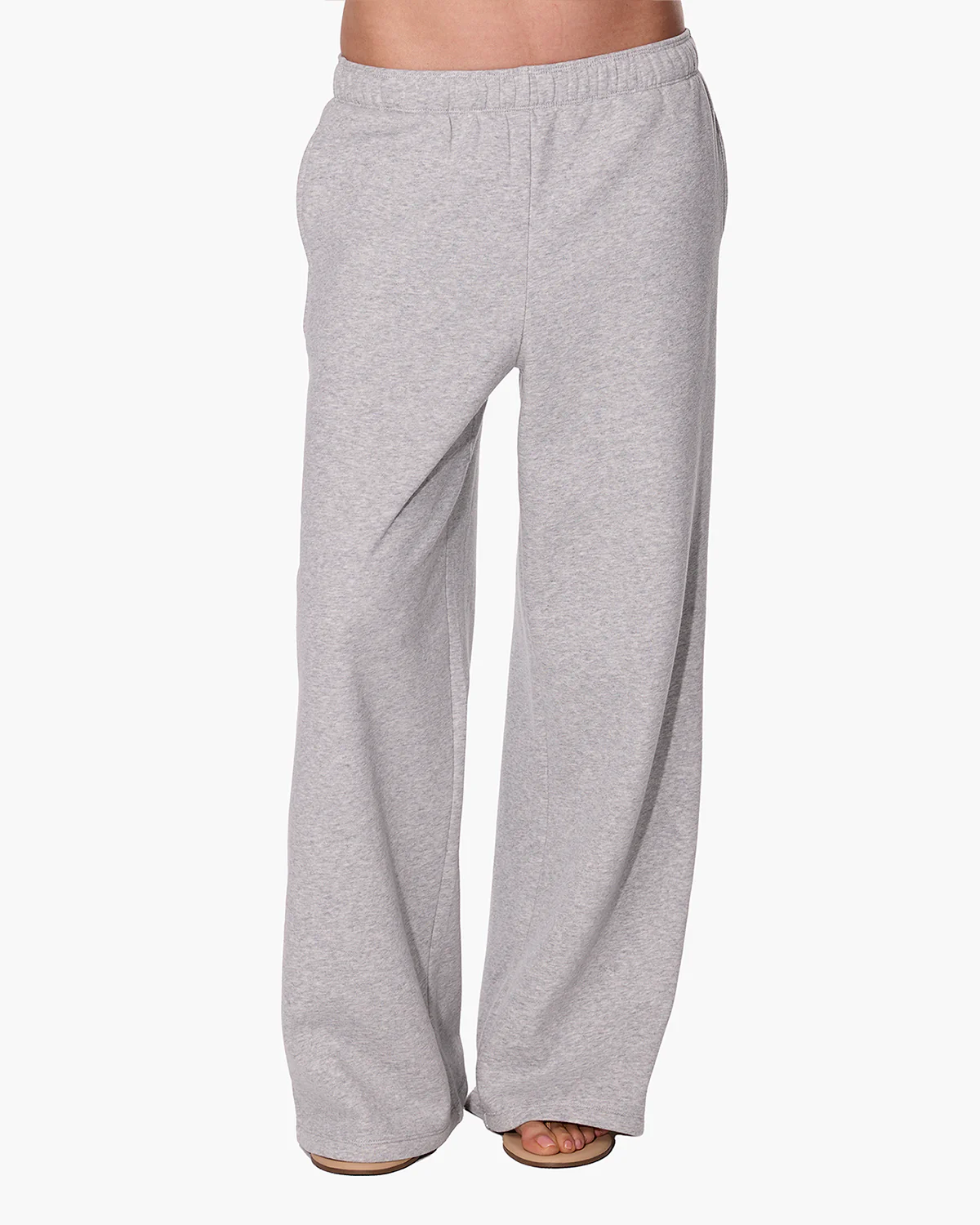 CloudSoft Wide Leg Jogger - Heather Grey