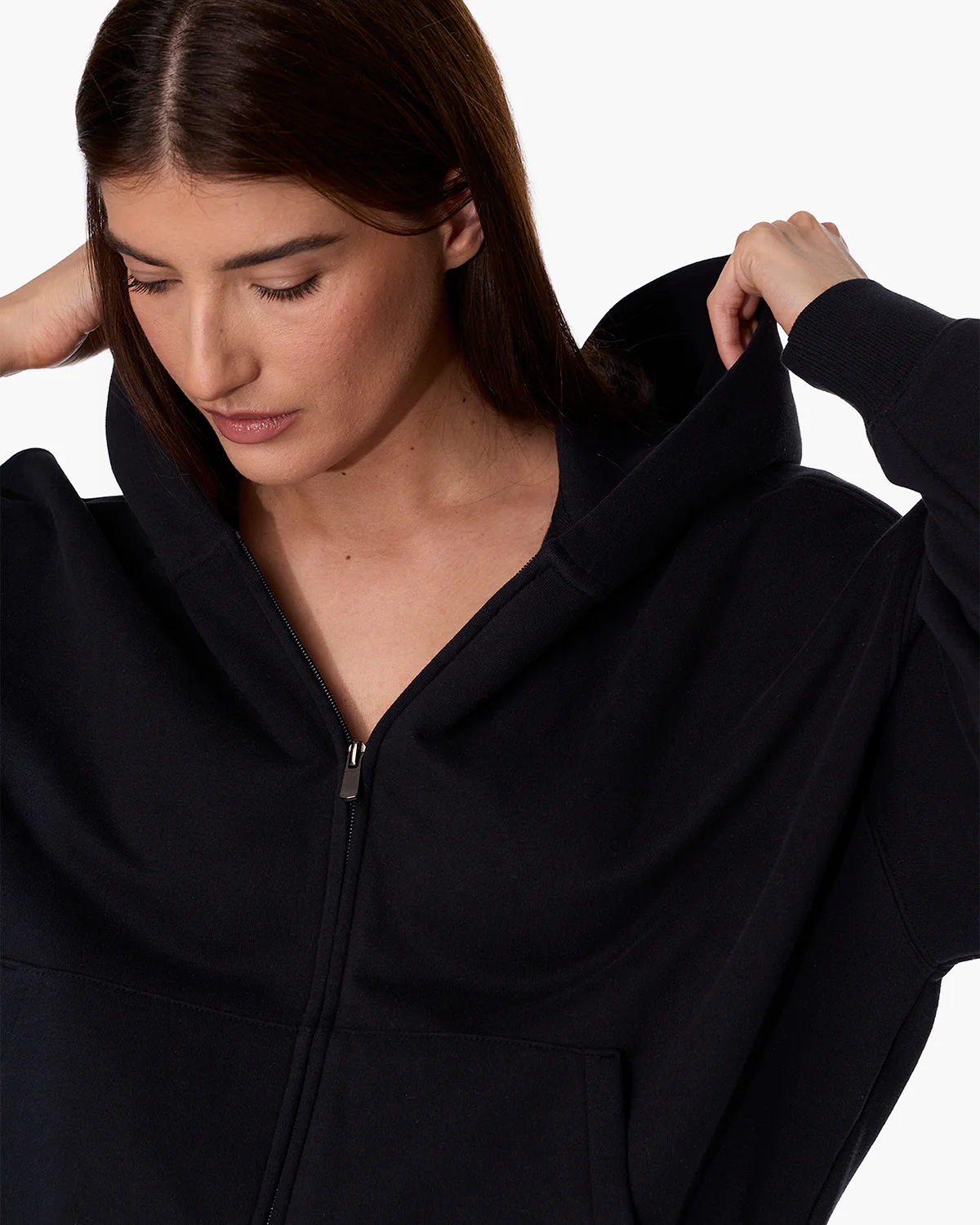 CloudSoft Zip Up Hoodie - Black