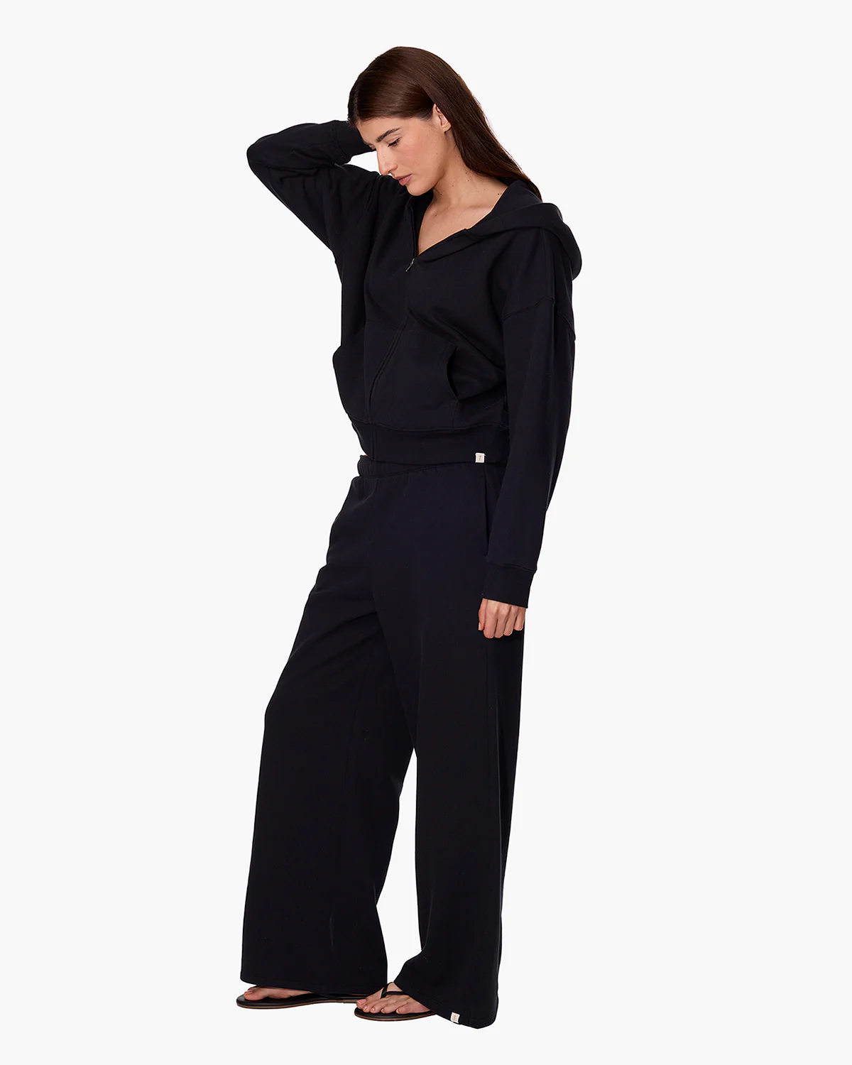 CloudSoft Zip Up Hoodie - Black - Image 3