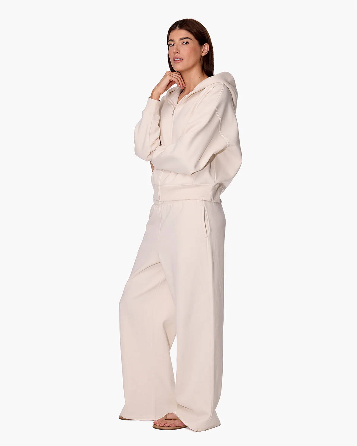 CloudSoft Zip Up Hoodie - Bone - Image 3