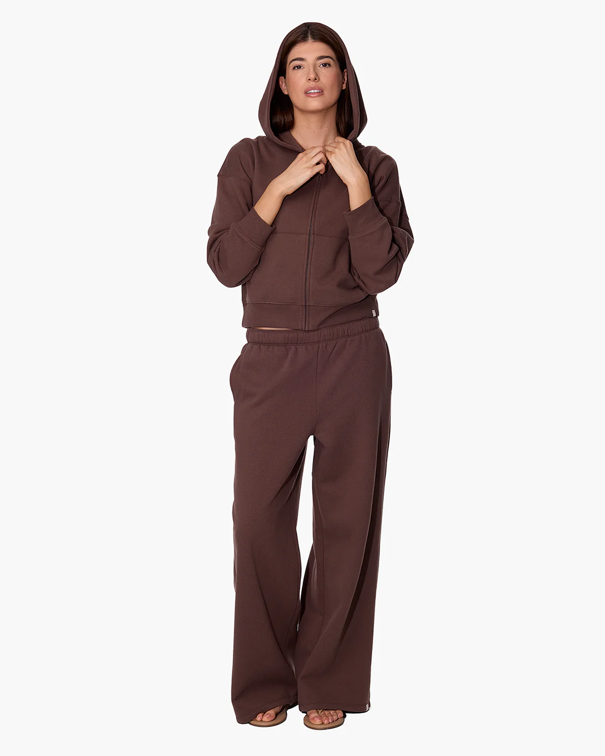 CloudSoft Zip Up Hoodie - Dark Chocolate - Image 2