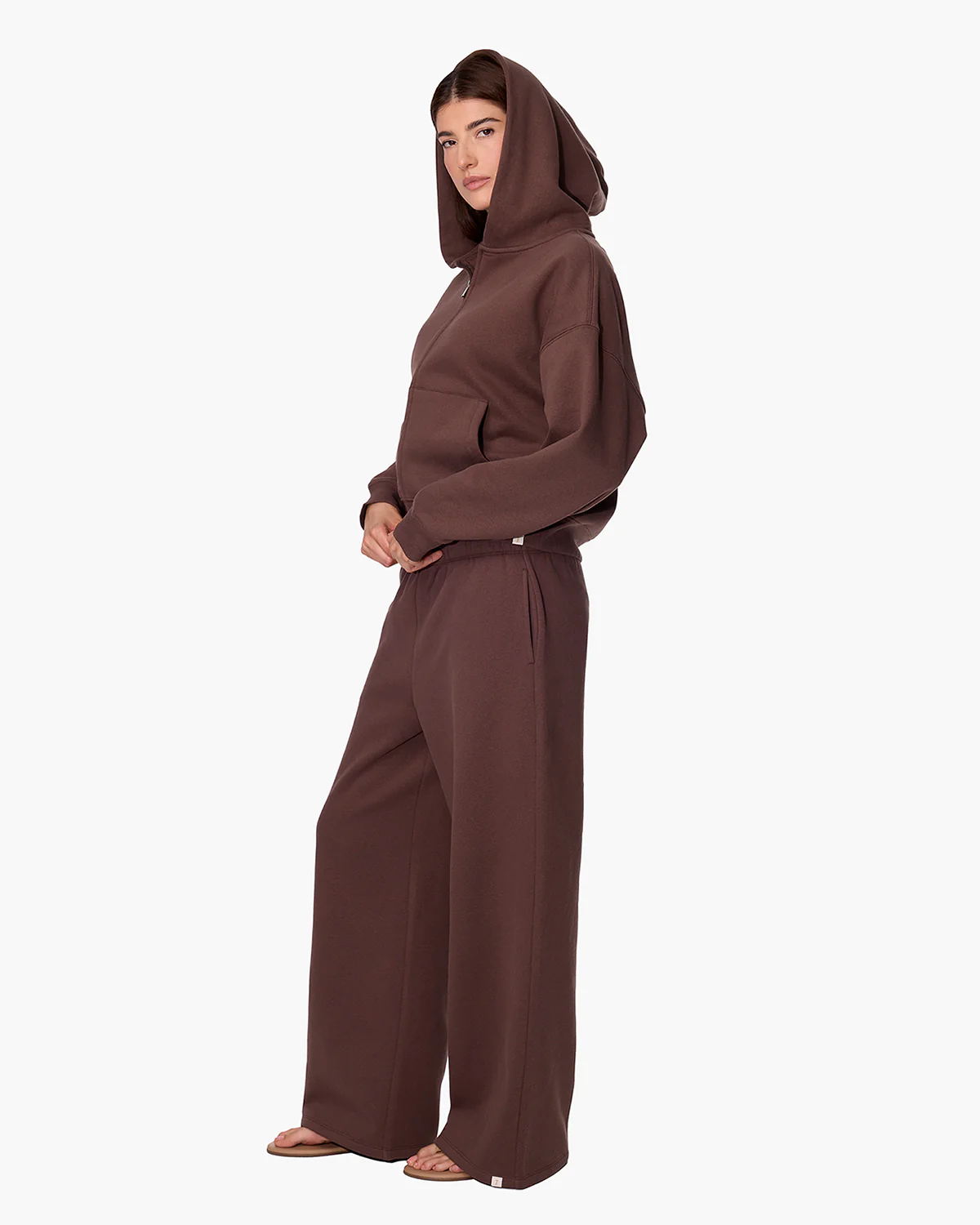 CloudSoft Zip Up Hoodie - Dark Chocolate - Image 3