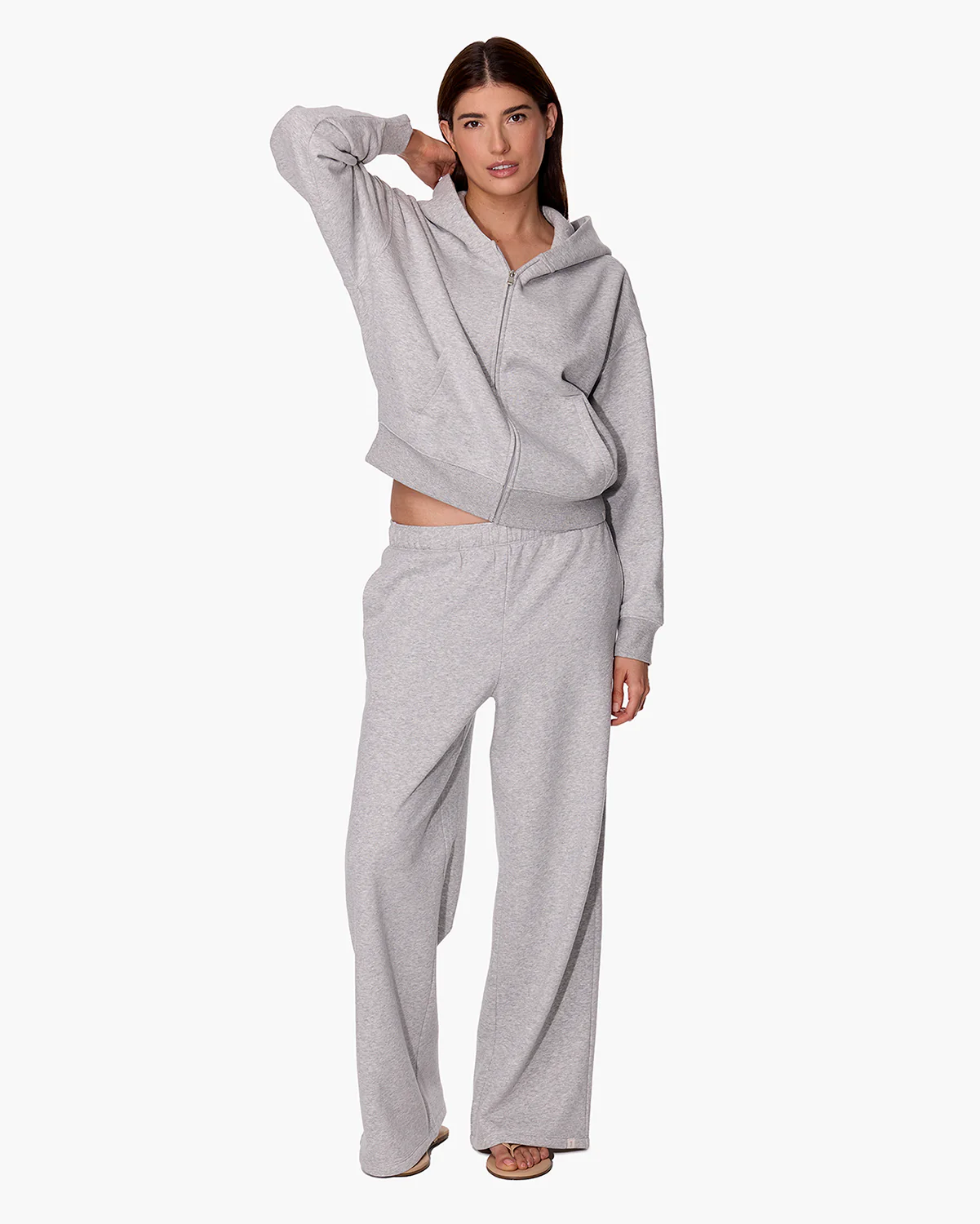 CloudSoft Zip Up Hoodie - Heather Grey - Image 2