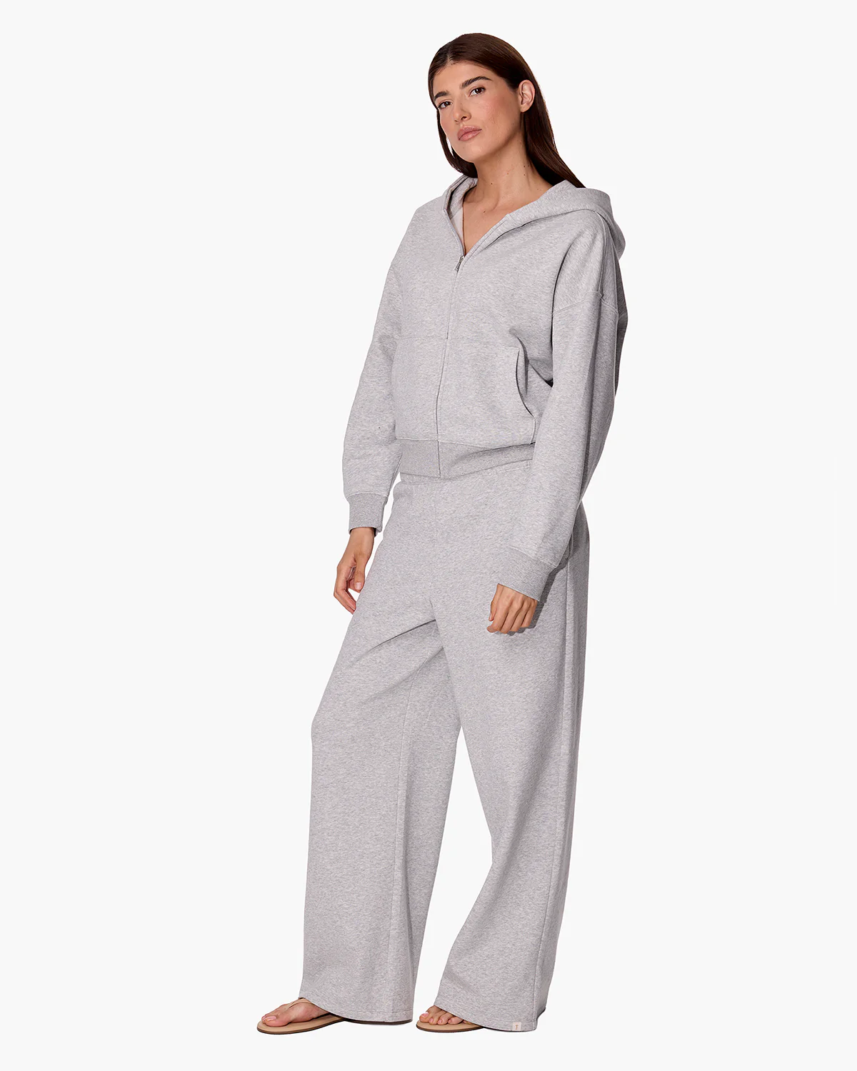 CloudSoft Zip Up Hoodie - Heather Grey - Image 3