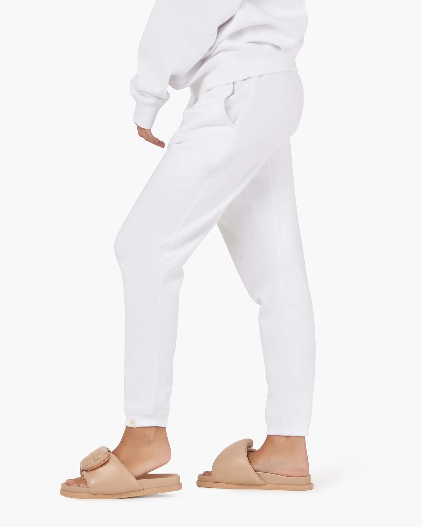 Core Fleece Jogger - White - Image 3