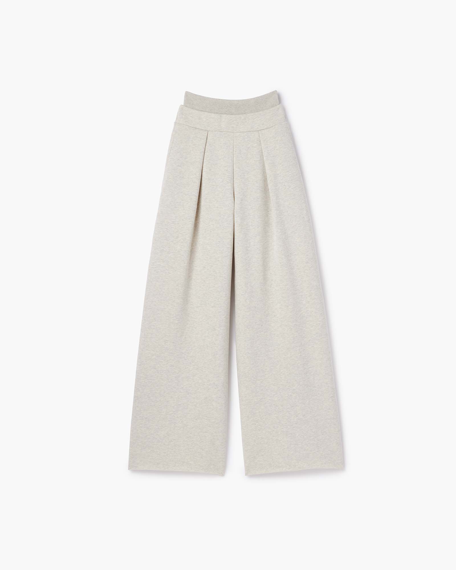 Core Fleece Wide Leg Pant - Eggshell Mix
