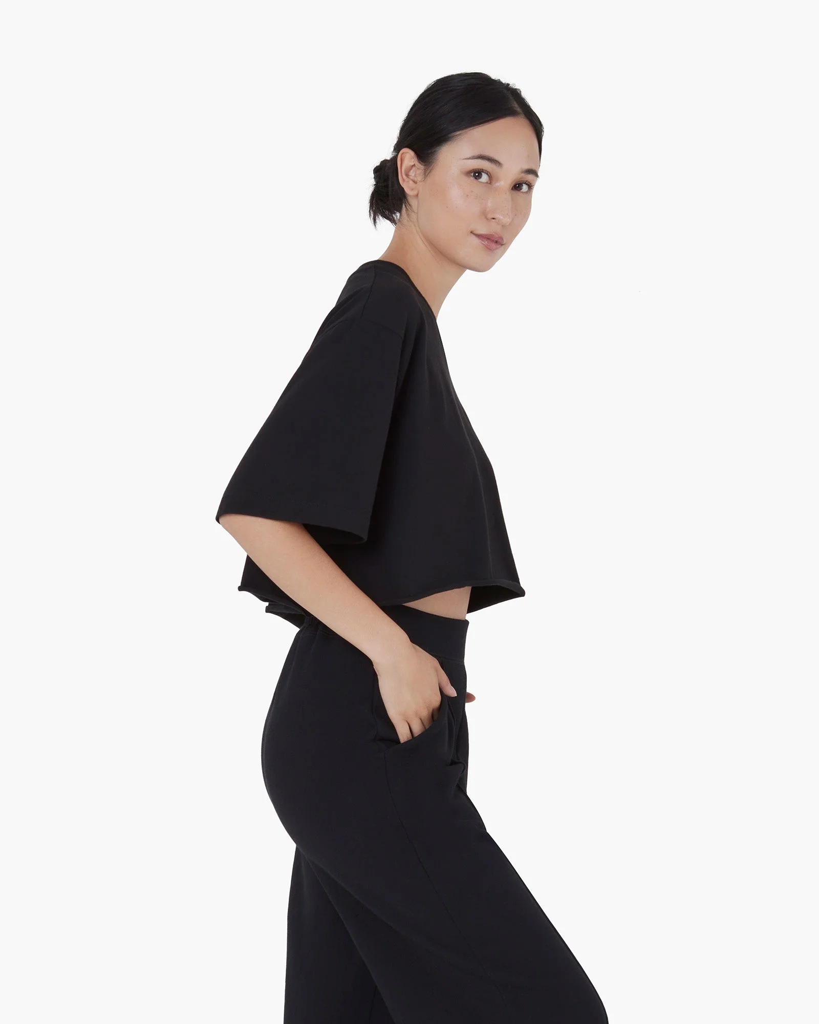 Cropped Tee - Black - Image 3