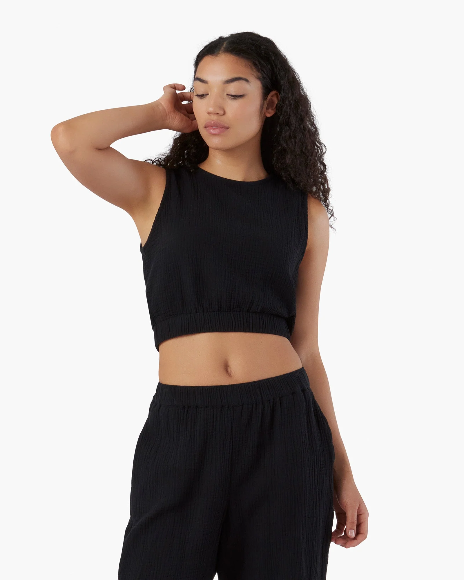 Gauze Tank - Black - Image 2