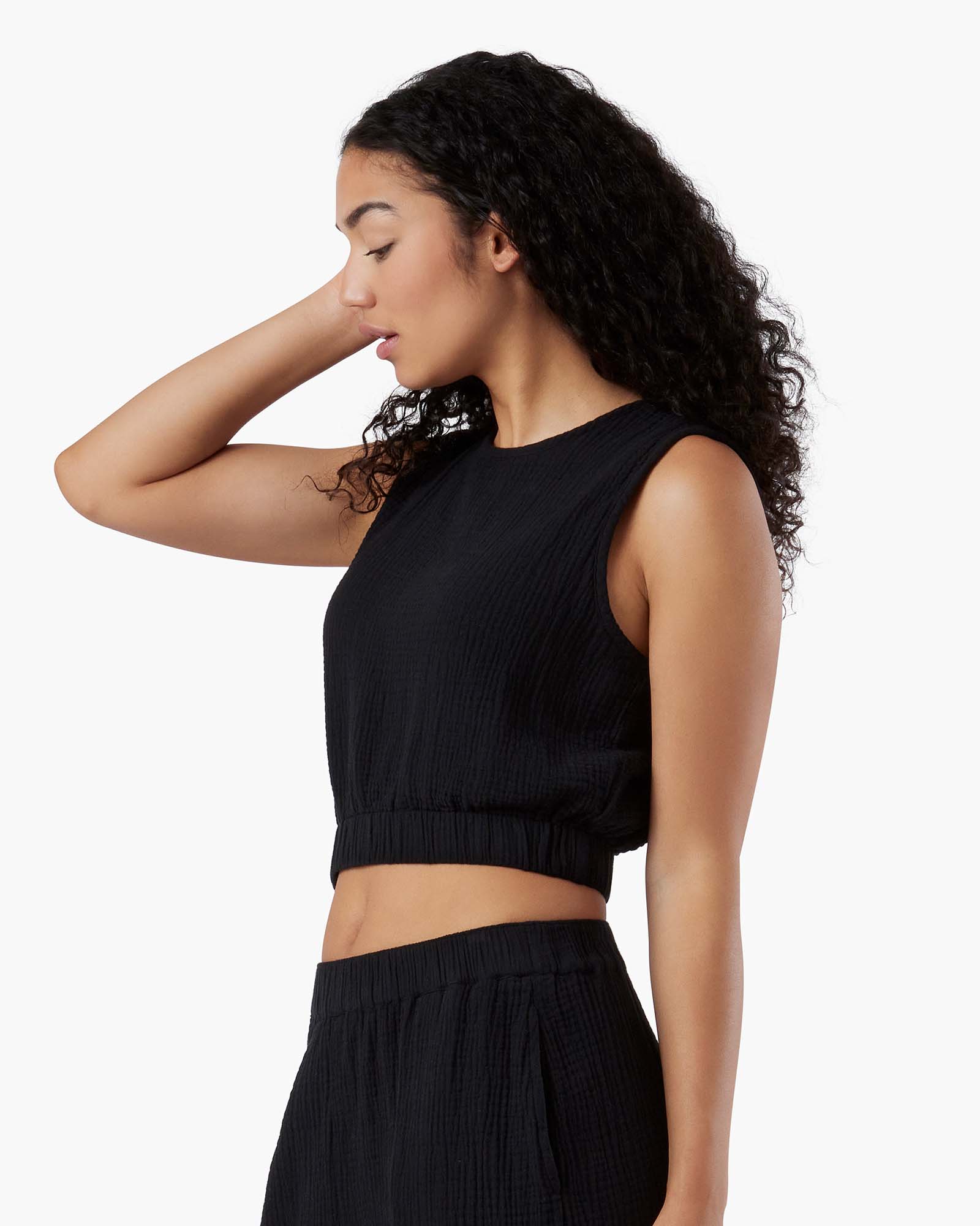 Gauze Tank - Black - Image 3