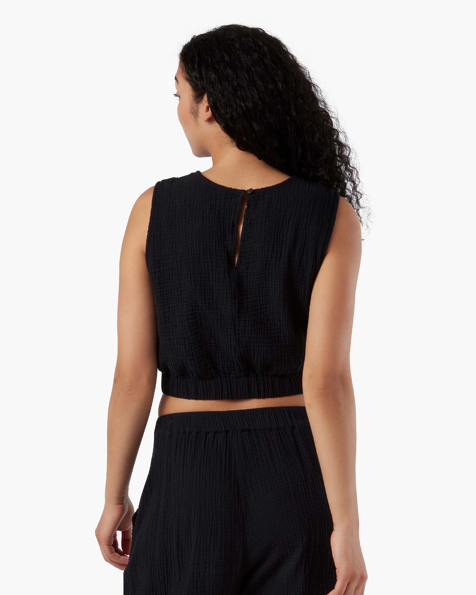 Gauze Tank - Black - Image 4