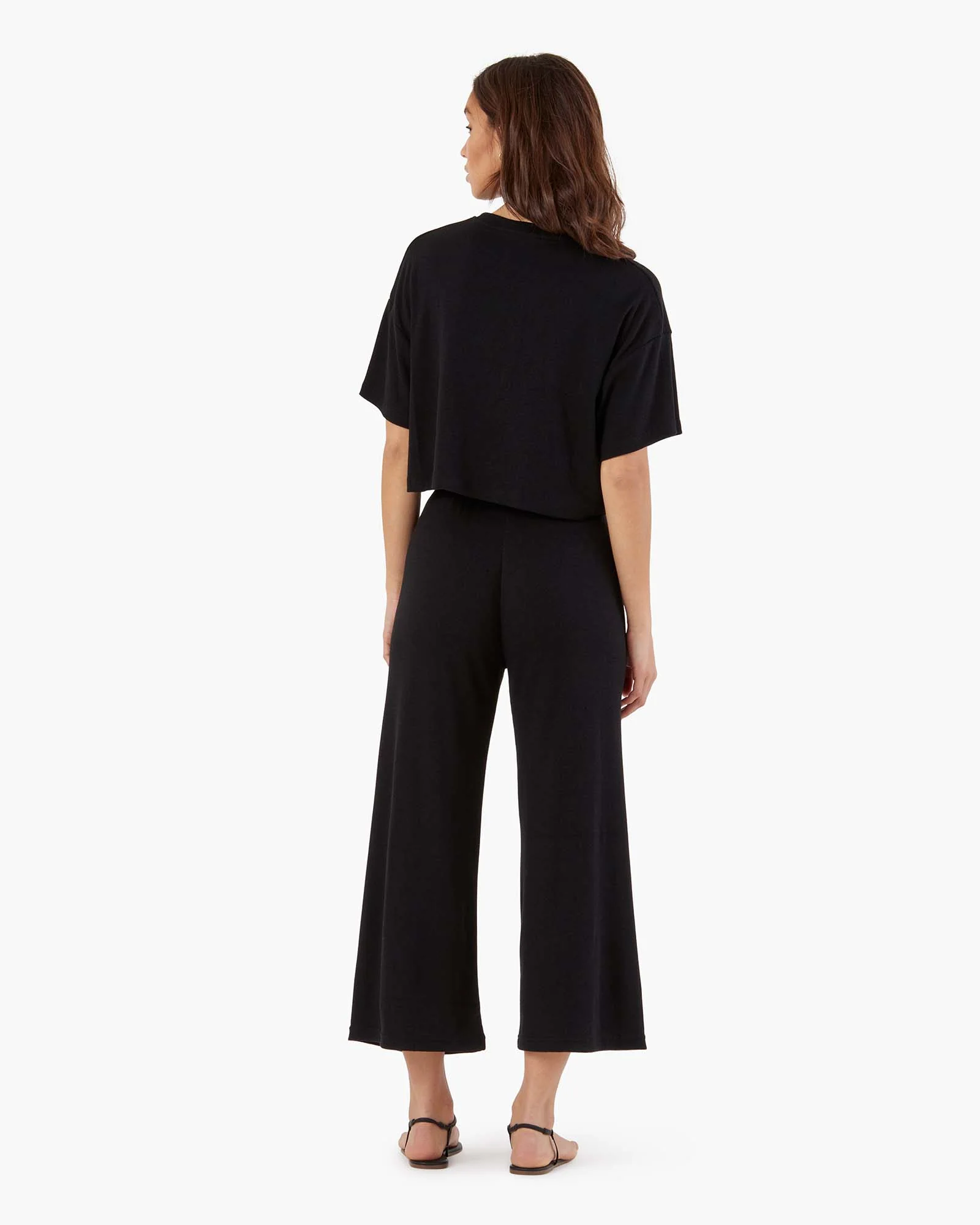 Light Rib Cropped Tee - Black - Image 4