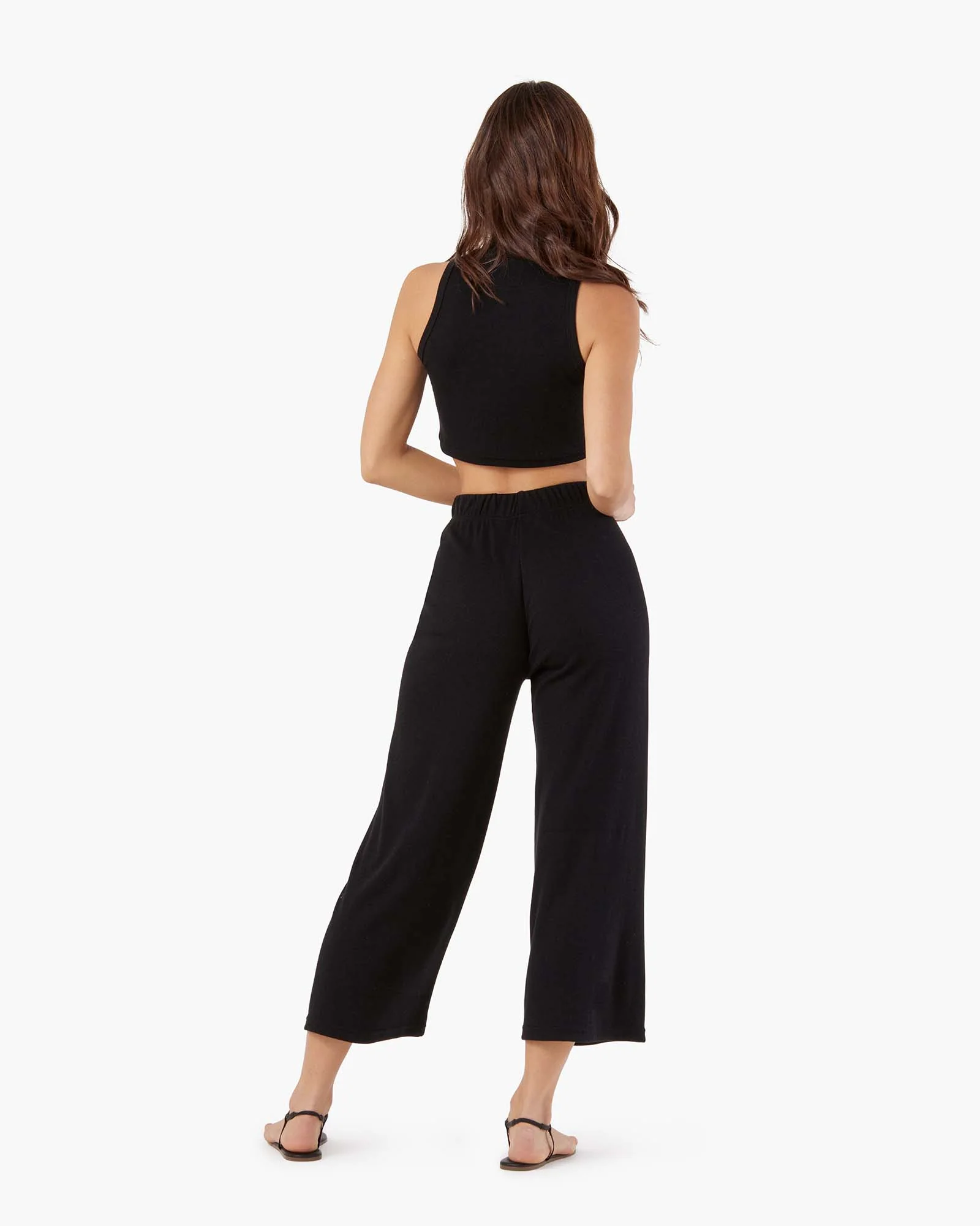 Light Rib Mockneck Tank - Black - Image 4