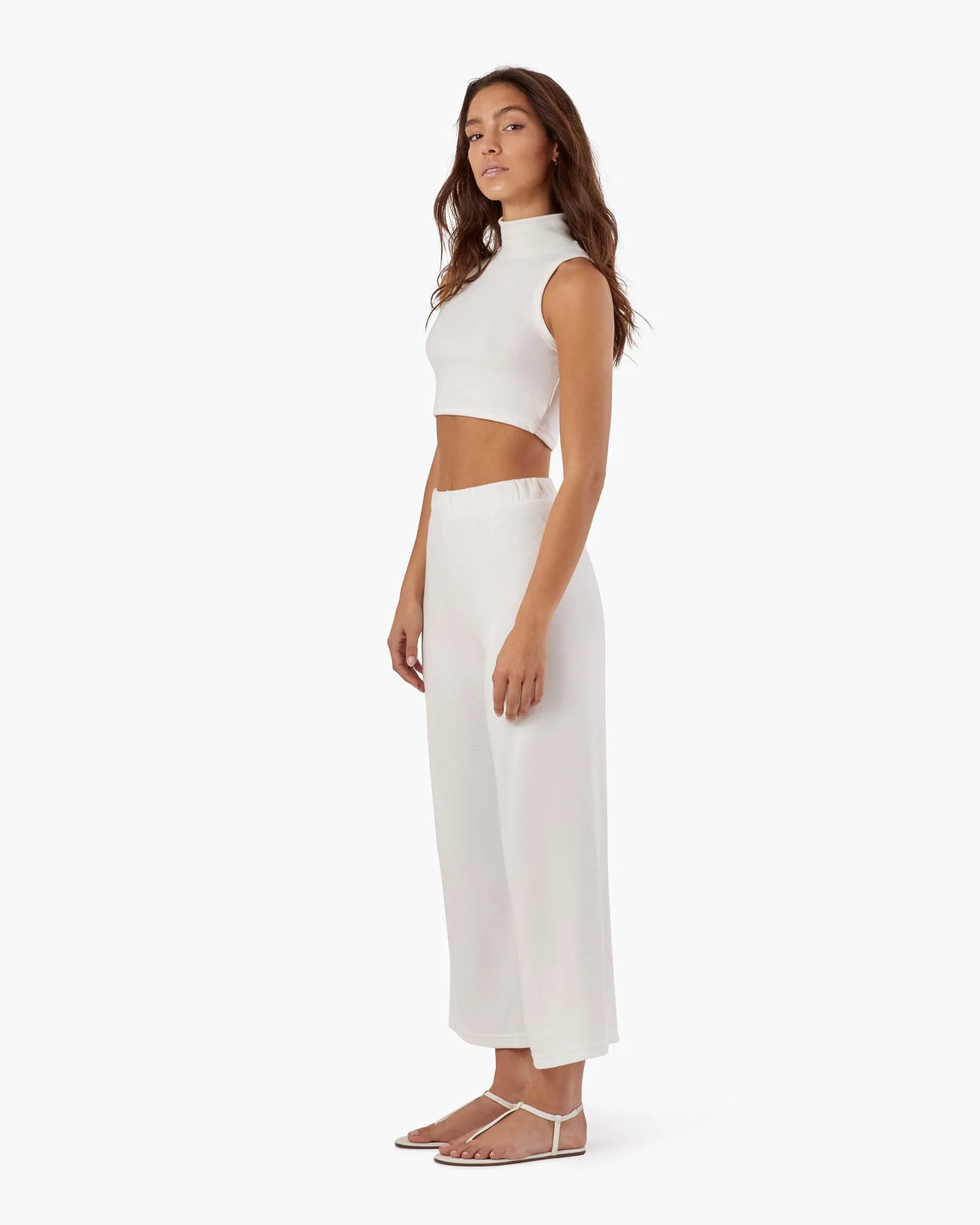 Light Rib Mockneck Tank - Ivory - Image 3