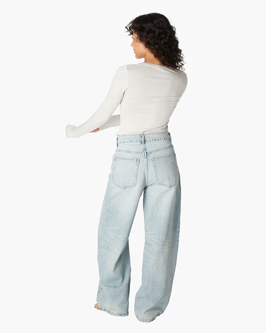 Long Sleeve Stretch Crewneck - Stone - Image 4