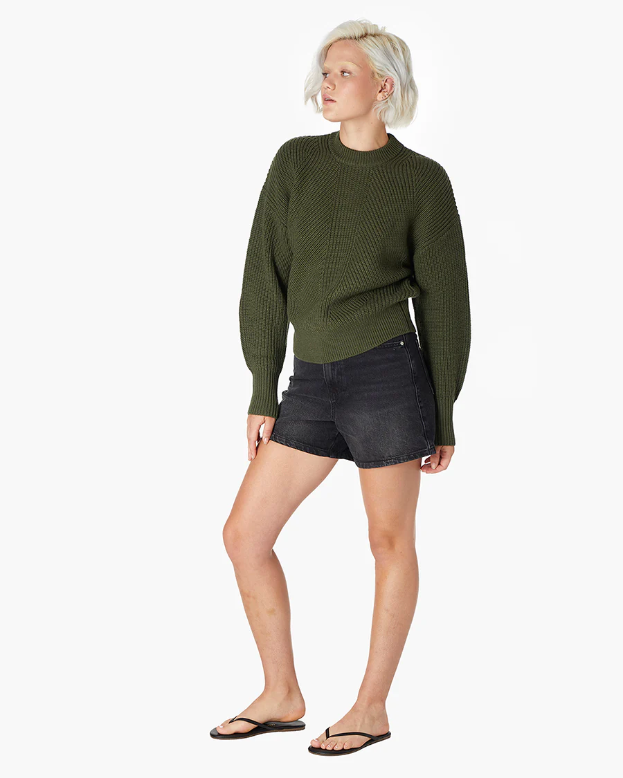 Merino Knit Crewneck - Moss - Image 3