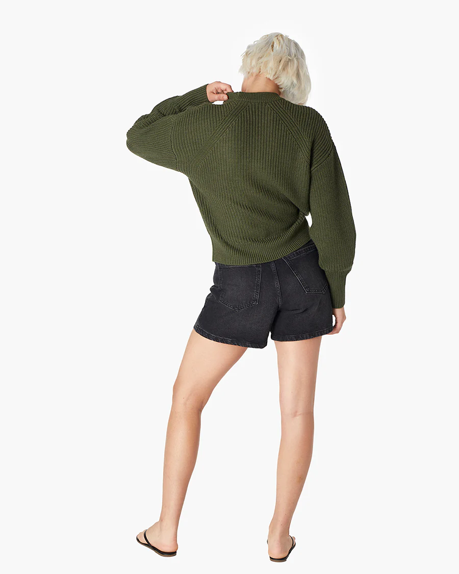 Merino Knit Crewneck - Moss - Image 4