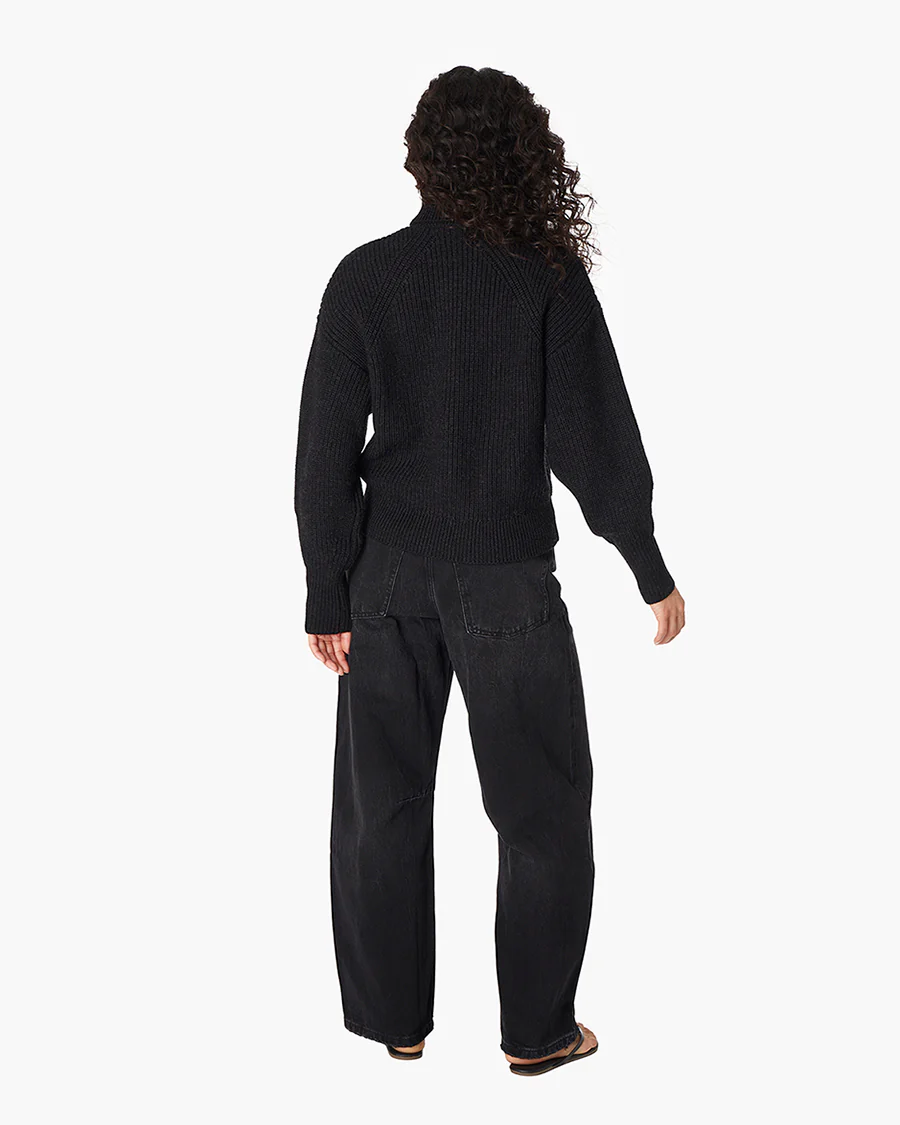 Merino Knit Turtleneck - Black - Image 4