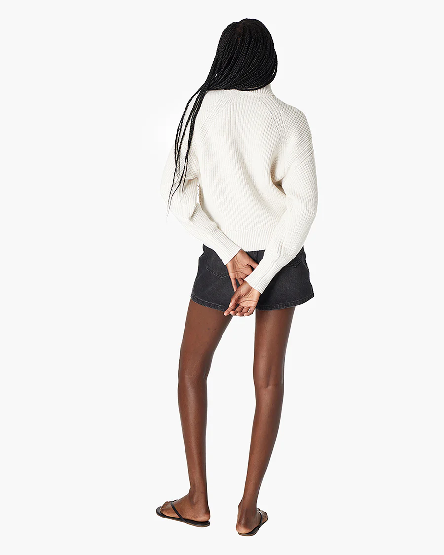 Merino Knit Turtleneck - Cream - Image 4