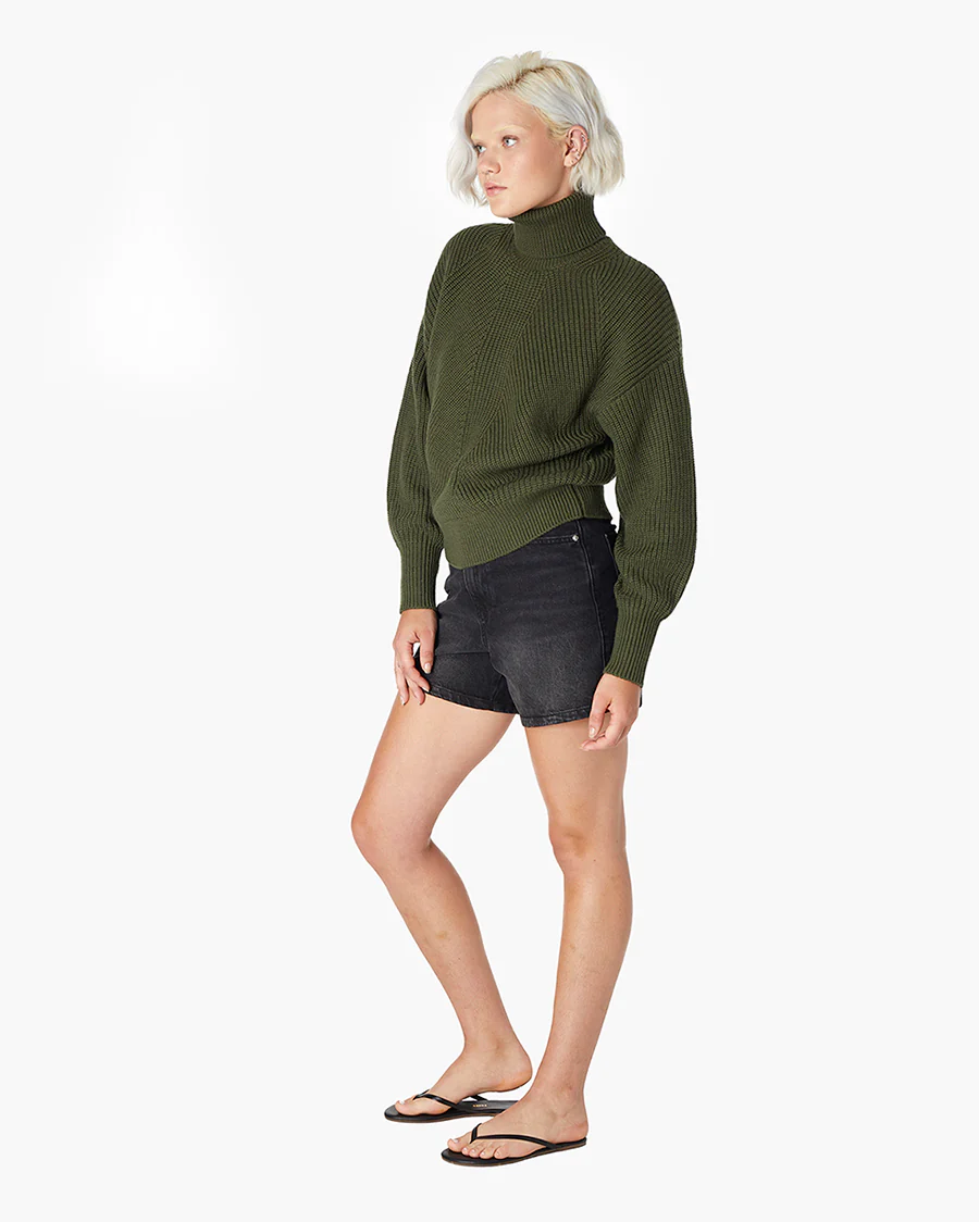 Merino Knit Turtleneck - Moss - Image 3