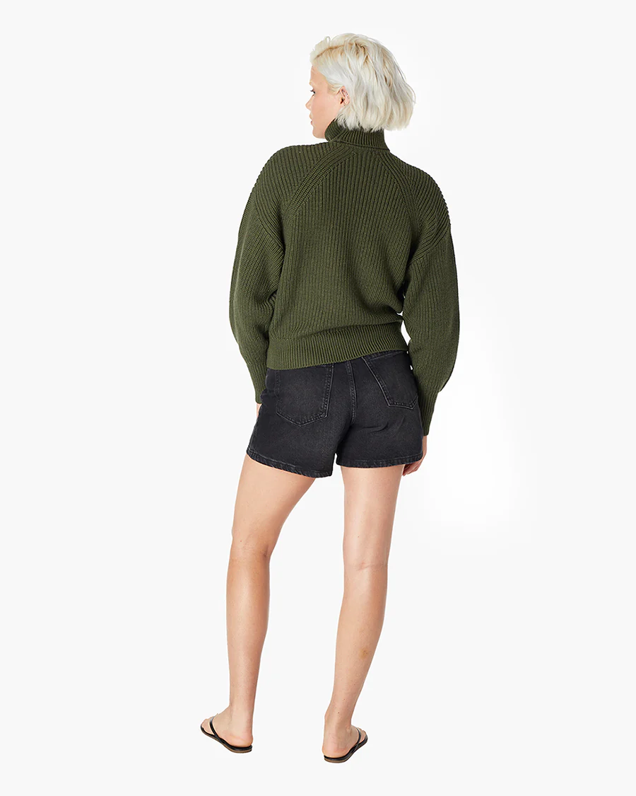 Merino Knit Turtleneck - Moss - Image 4