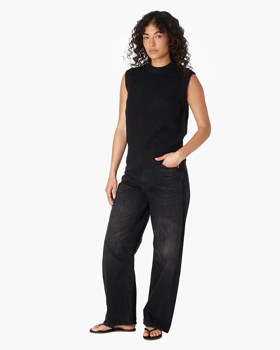 Merino Knit Vest - Black - Image 3