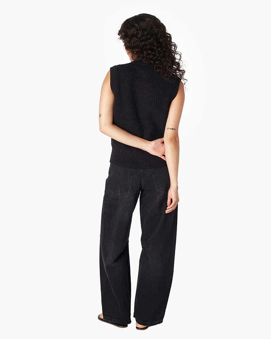 Merino Knit Vest - Black - Image 4