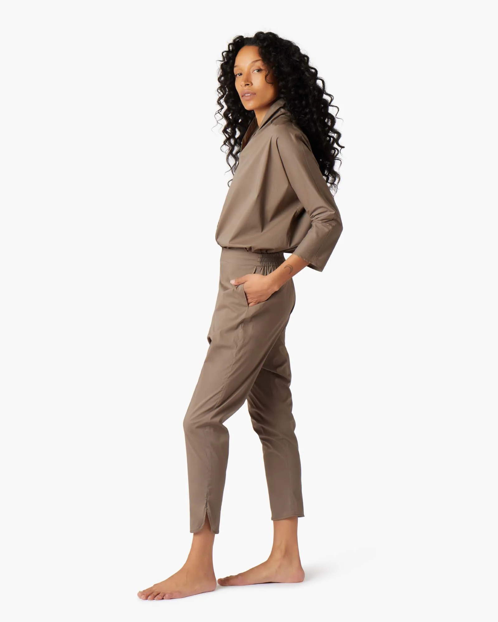 Poplin Pant - Khaki - Image 3