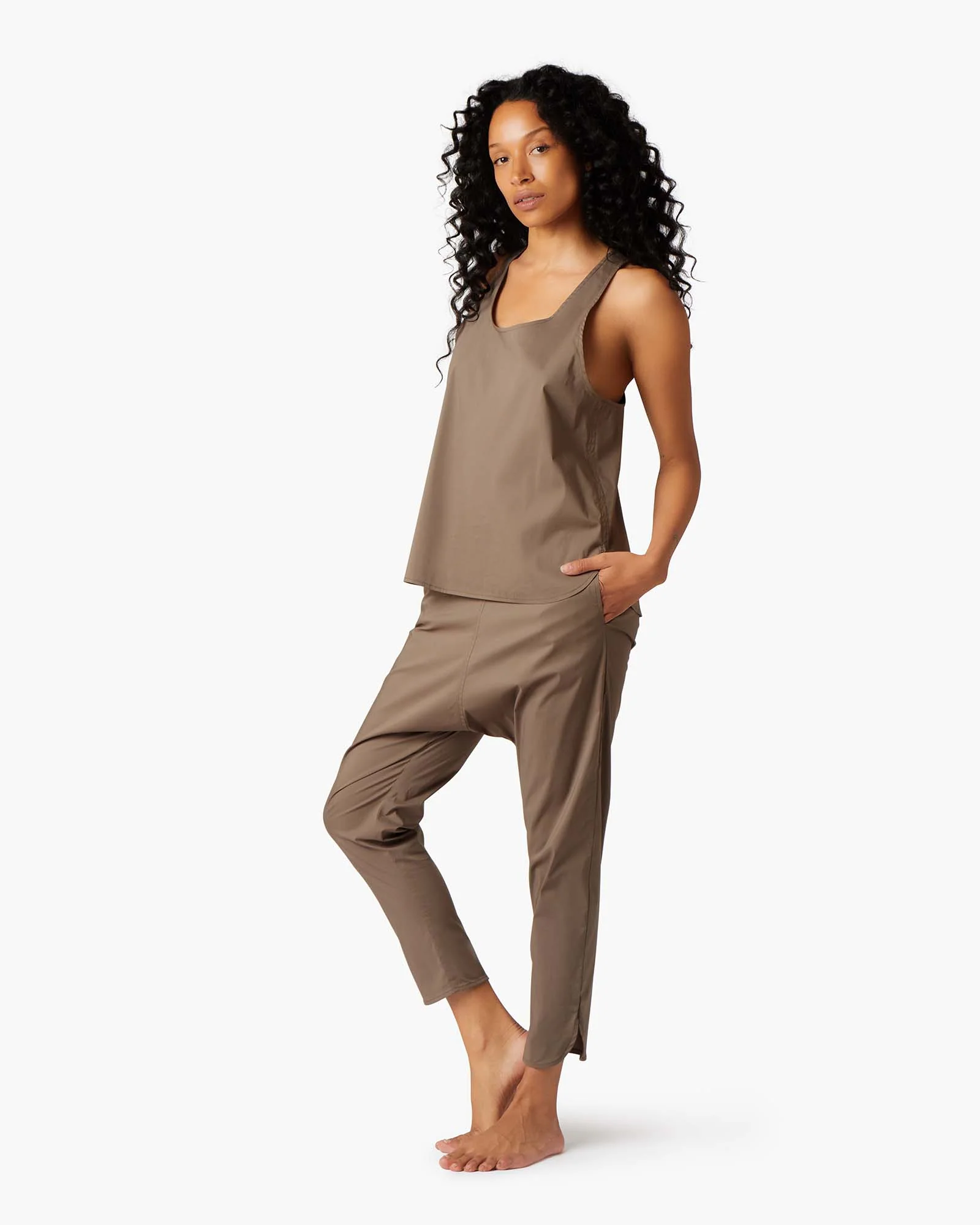Poplin Tank - Khaki - Image 2