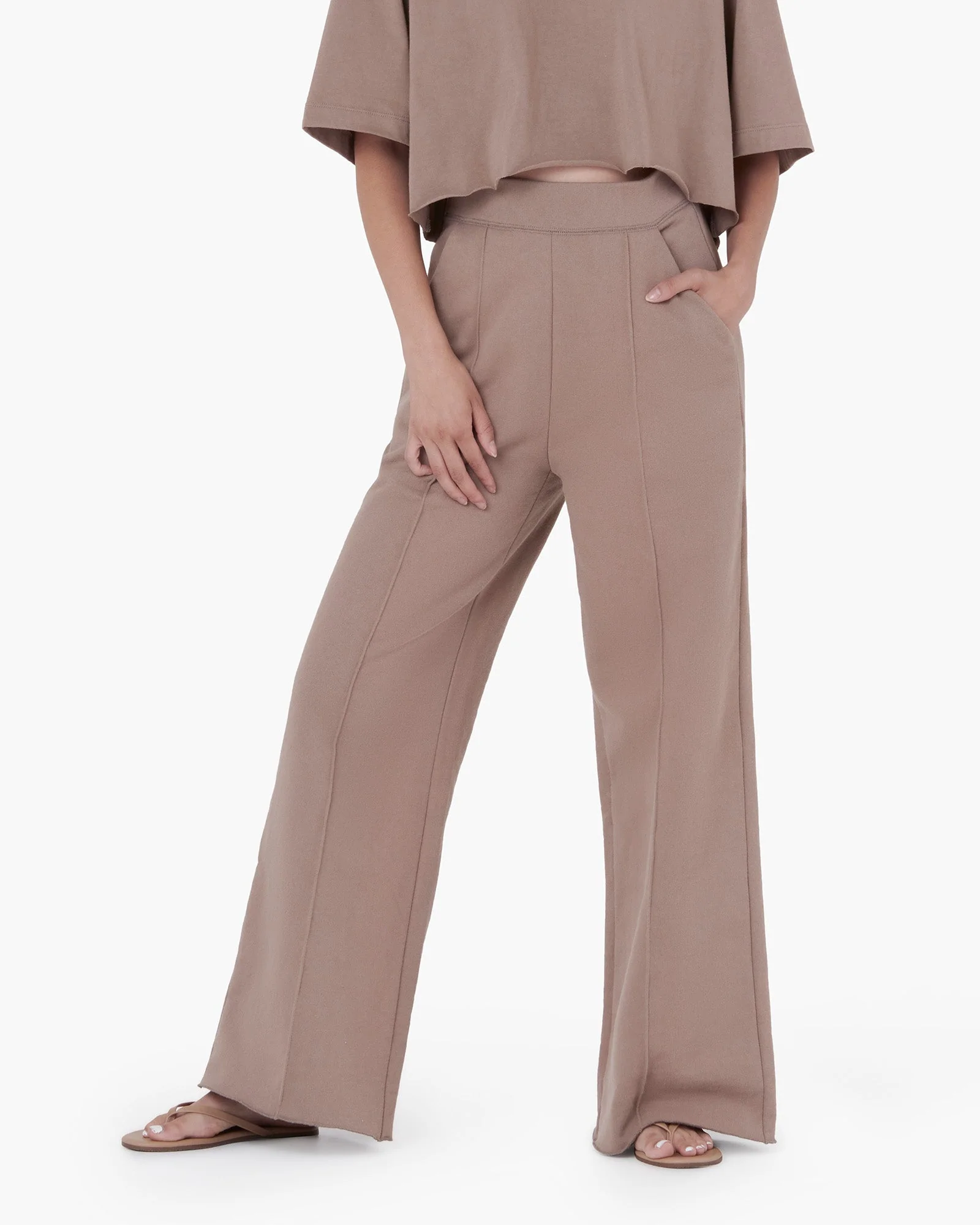 Raw Edge Wide Leg Pant - Earthen - Image 2