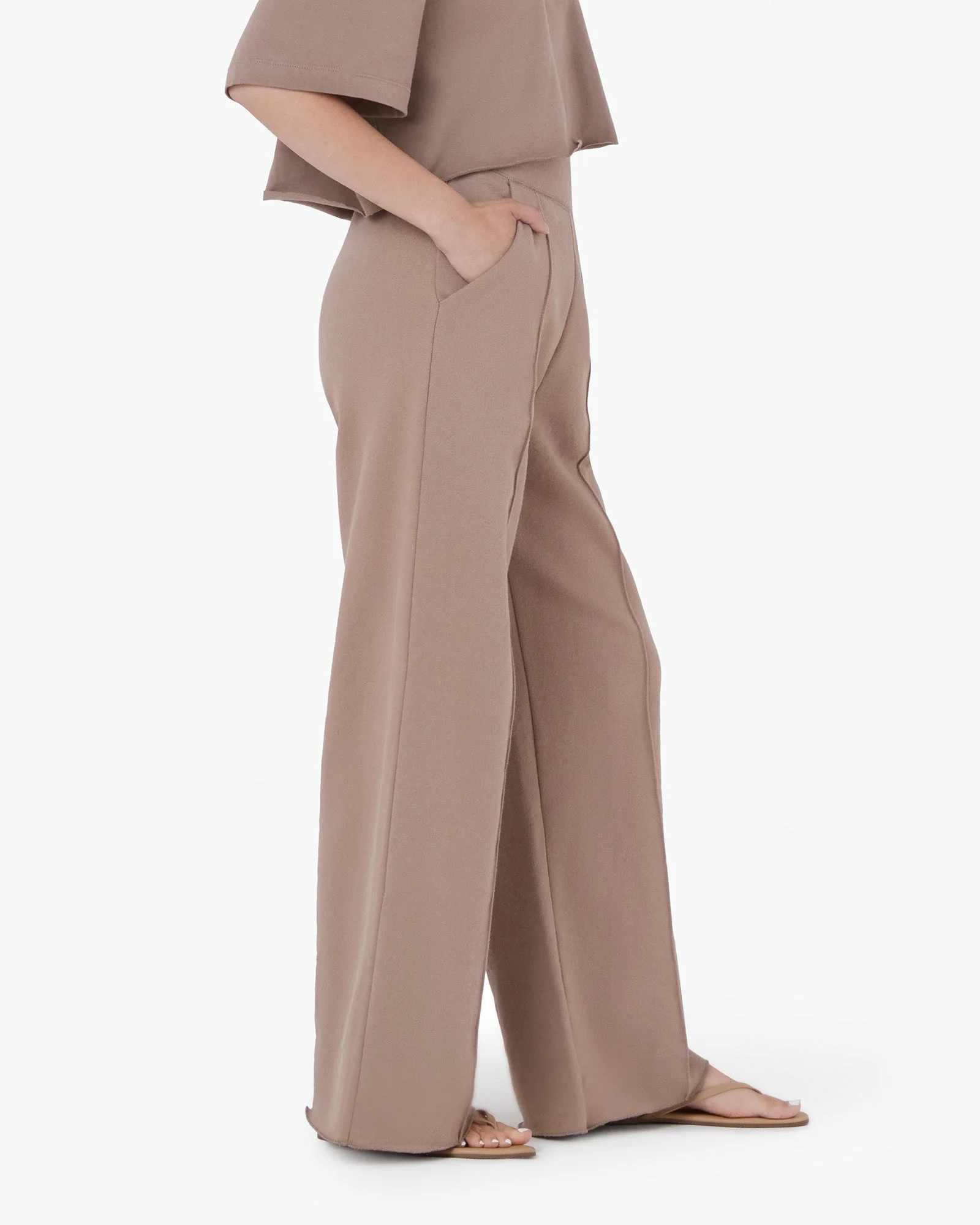 Raw Edge Wide Leg Pant - Earthen - Image 3