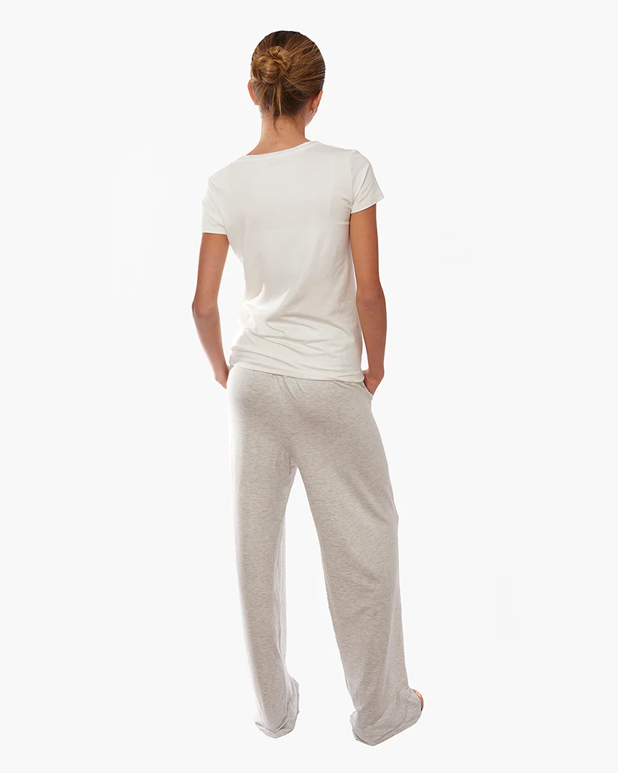 Short Sleeve Stretch Crewneck - Cream - Image 4