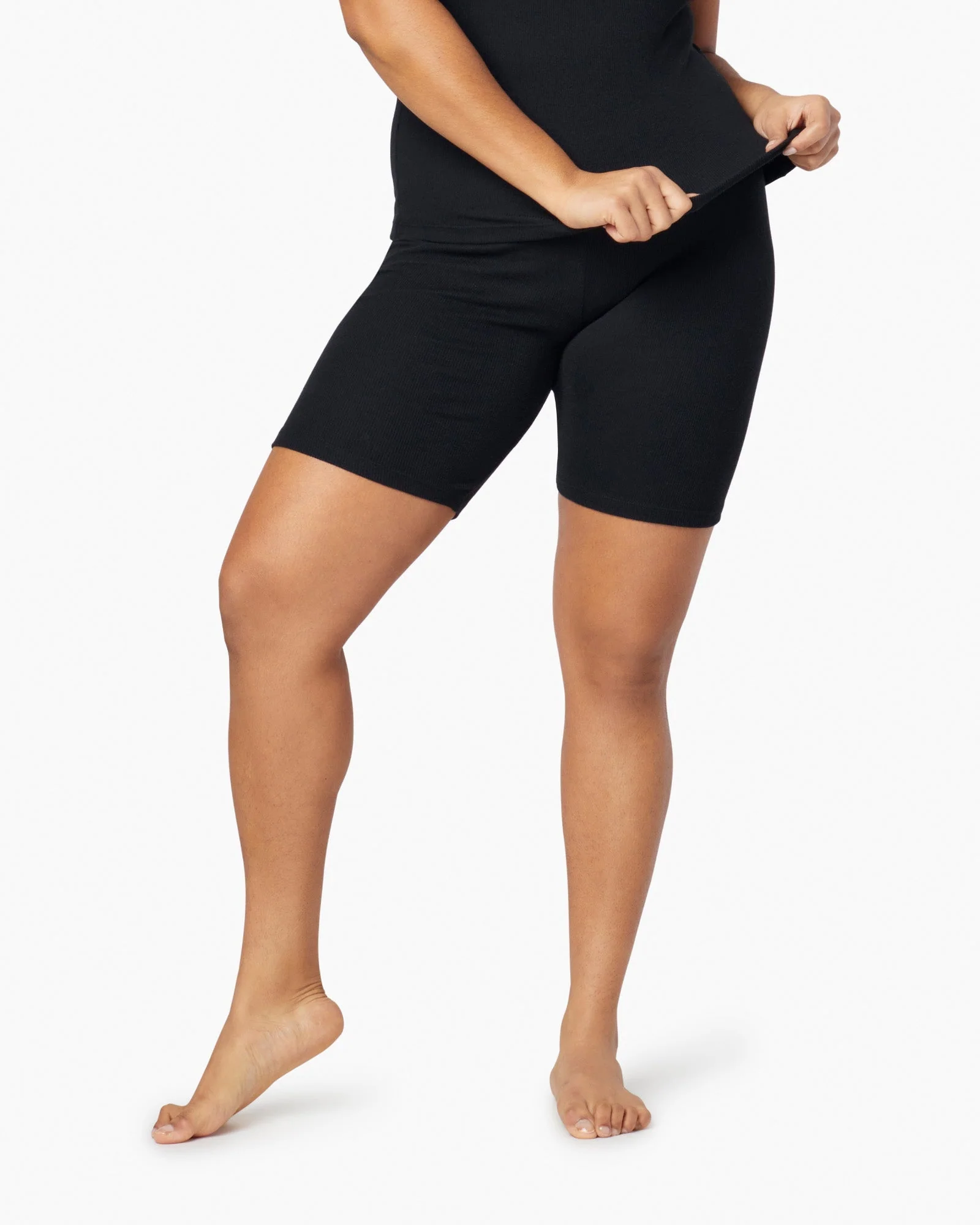 Super Rib Biker Short - Black - Image 2