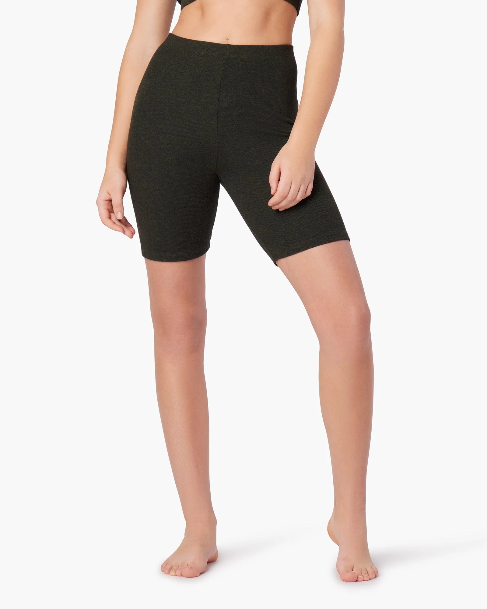 Super Rib Biker Short - Moss - Image 2