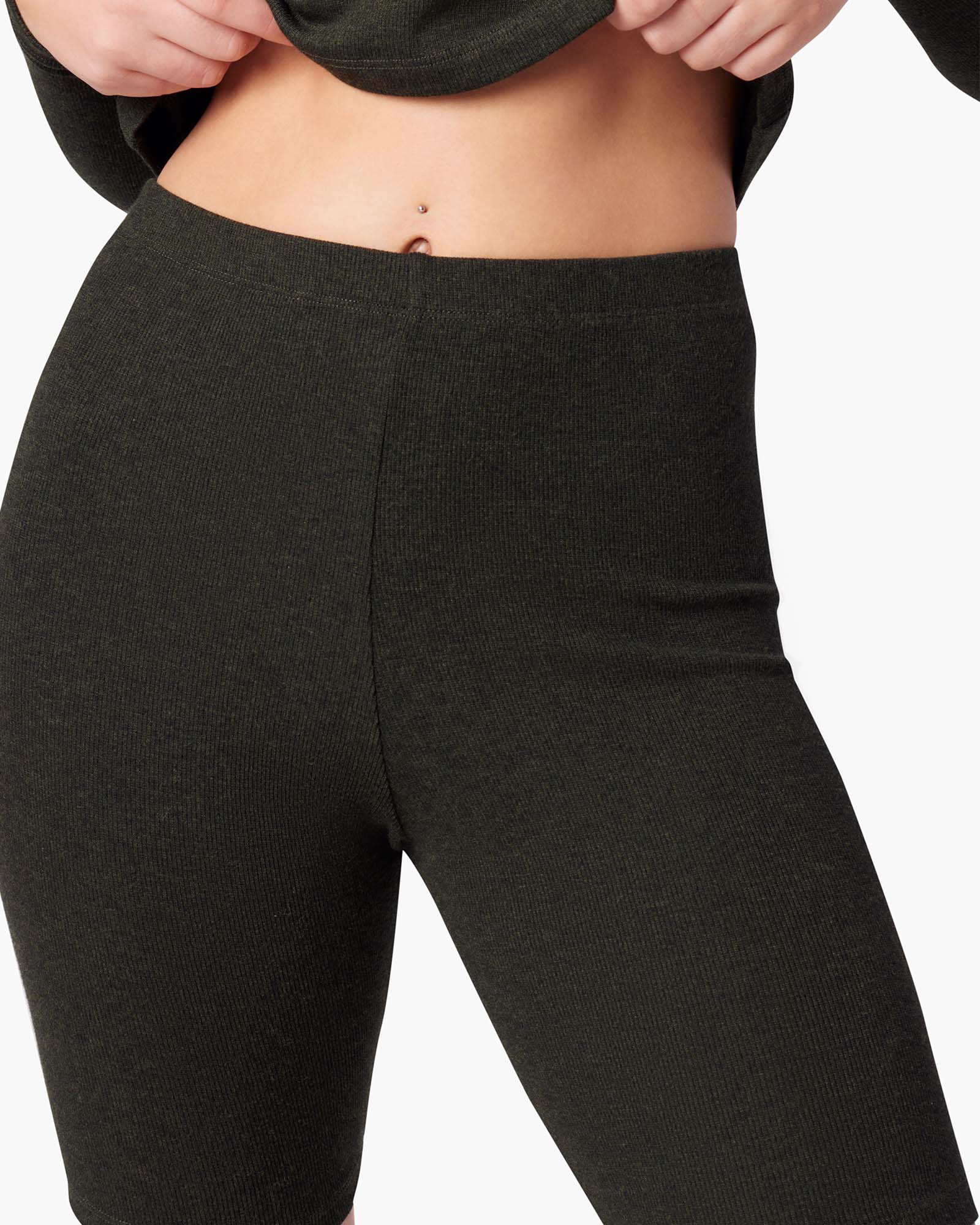 Super Rib Biker Short - Moss - Image 5