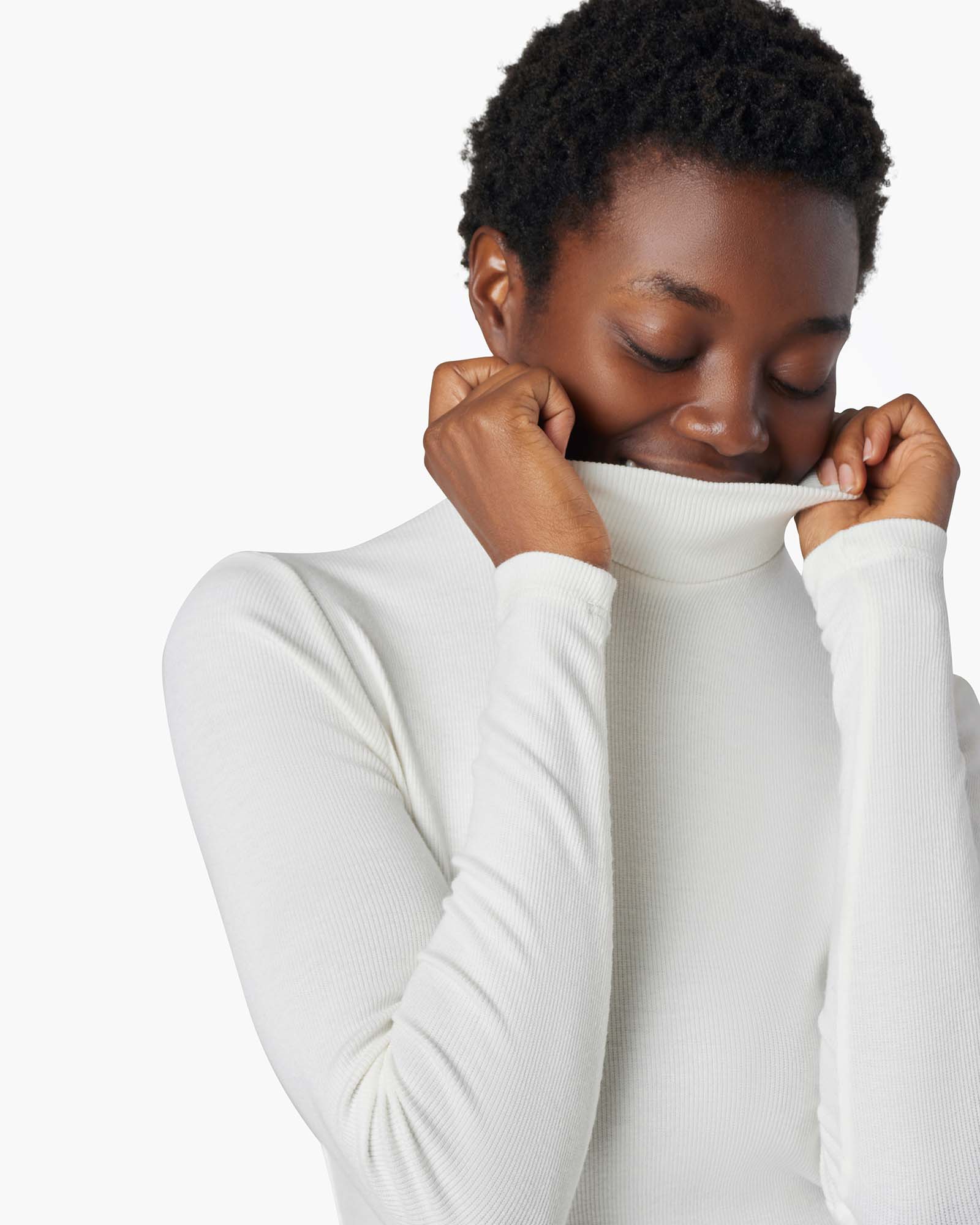 Super Rib Turtleneck - Ivory - Image 3