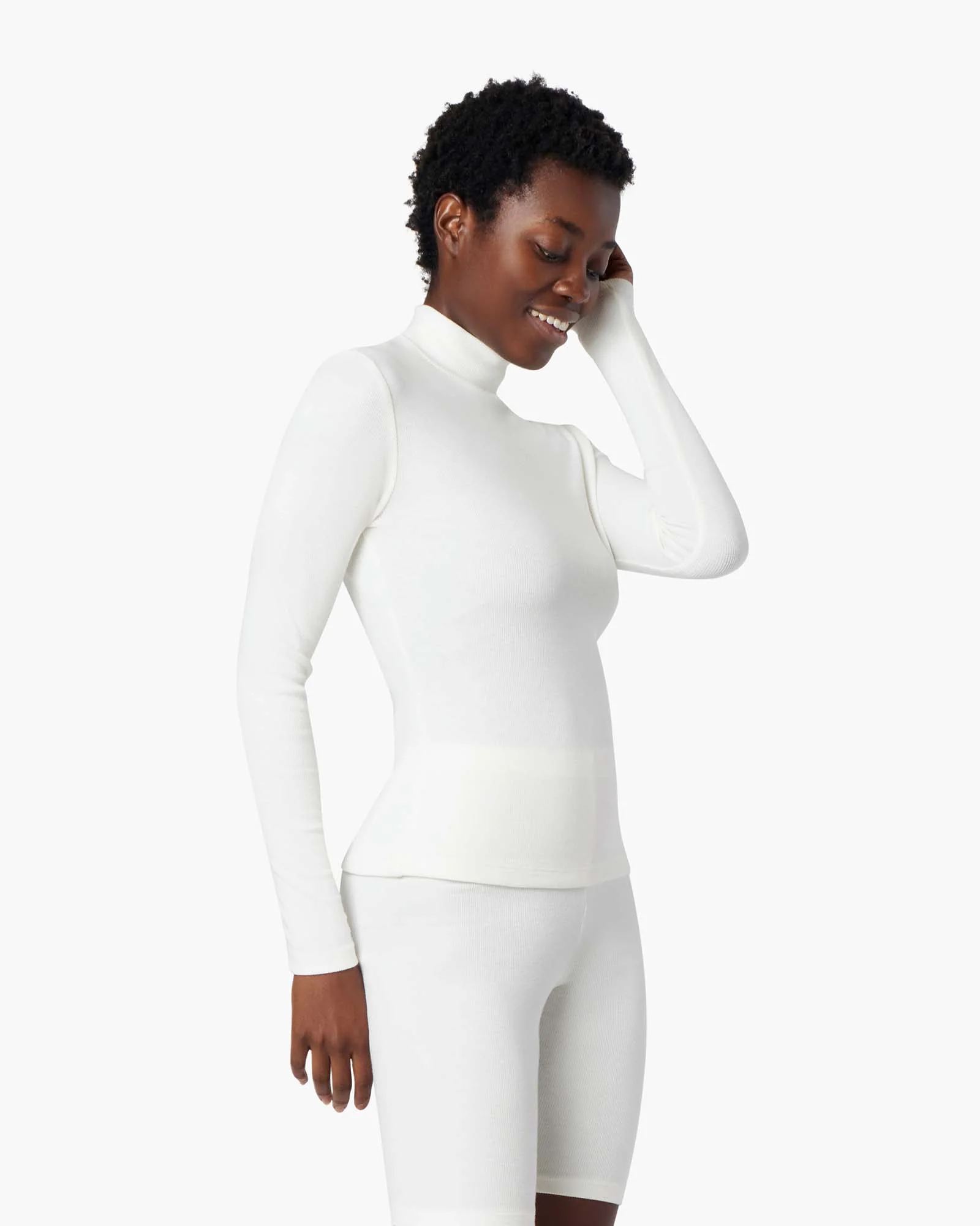 Super Rib Turtleneck - Ivory - Image 4