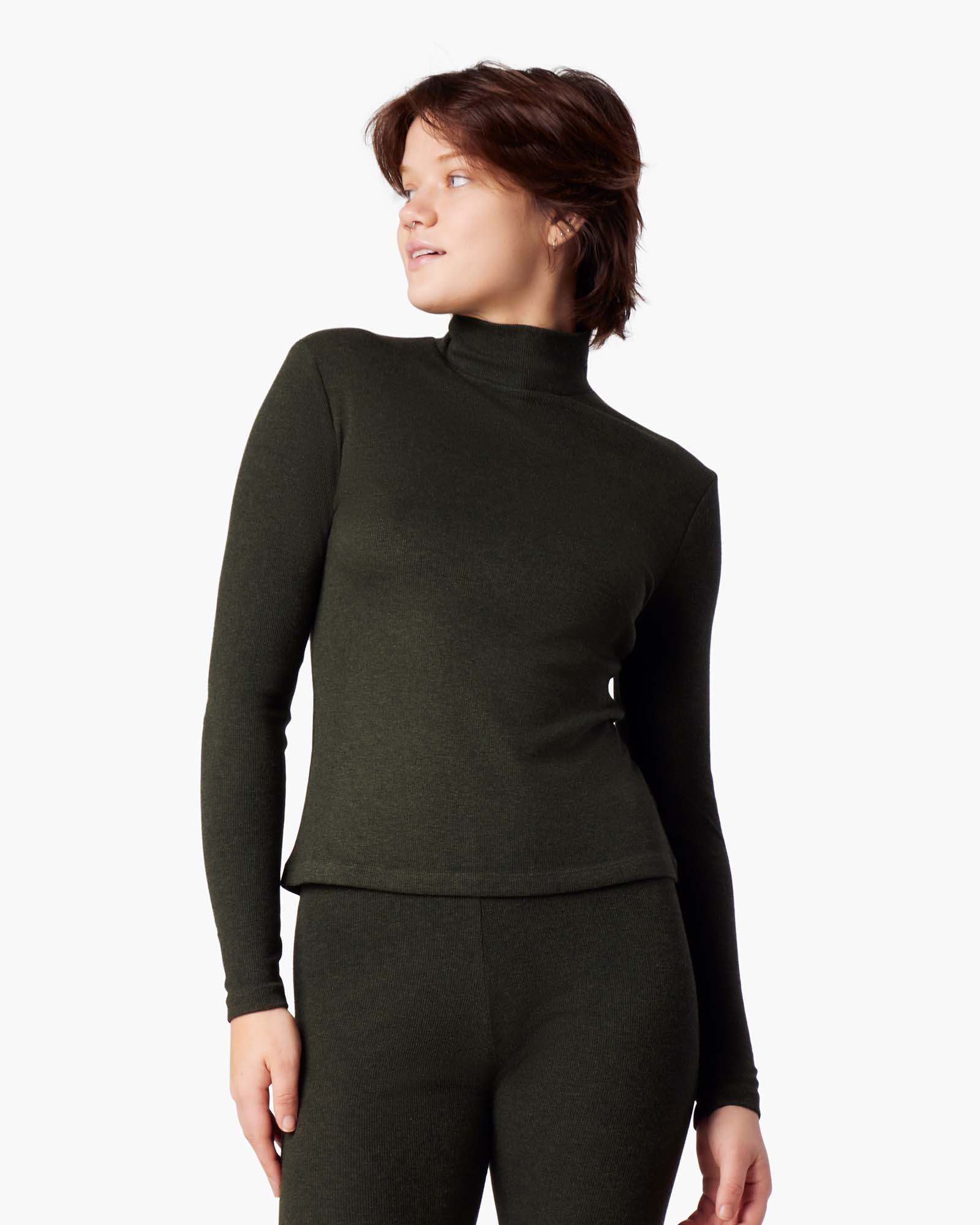 Super Rib Turtleneck - Moss - Image 2