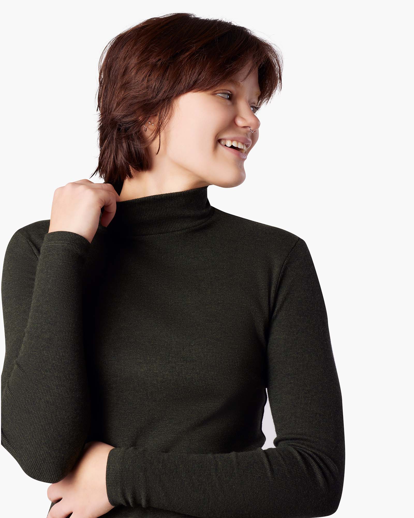 Super Rib Turtleneck - Moss - Image 3