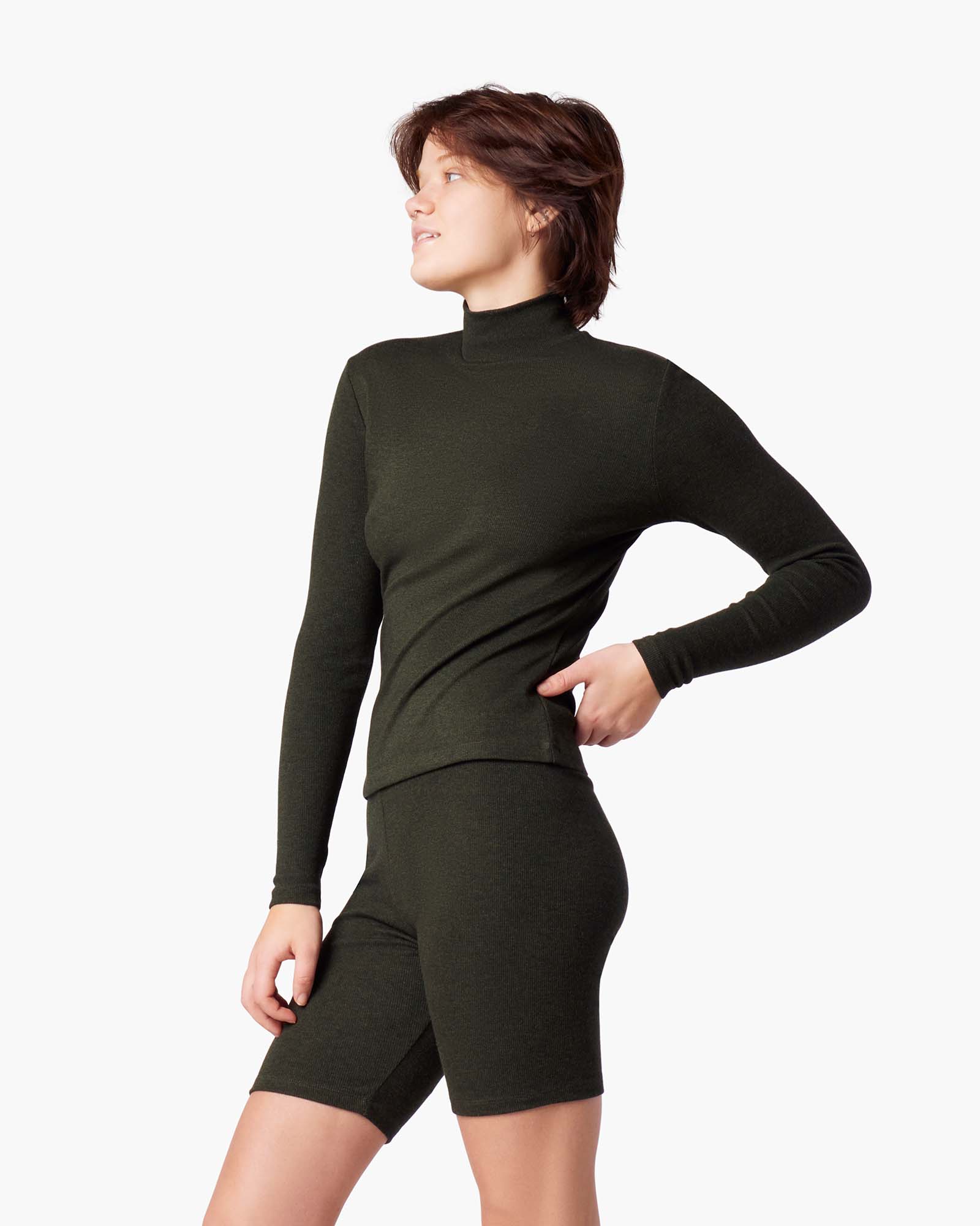 Super Rib Turtleneck - Moss - Image 4