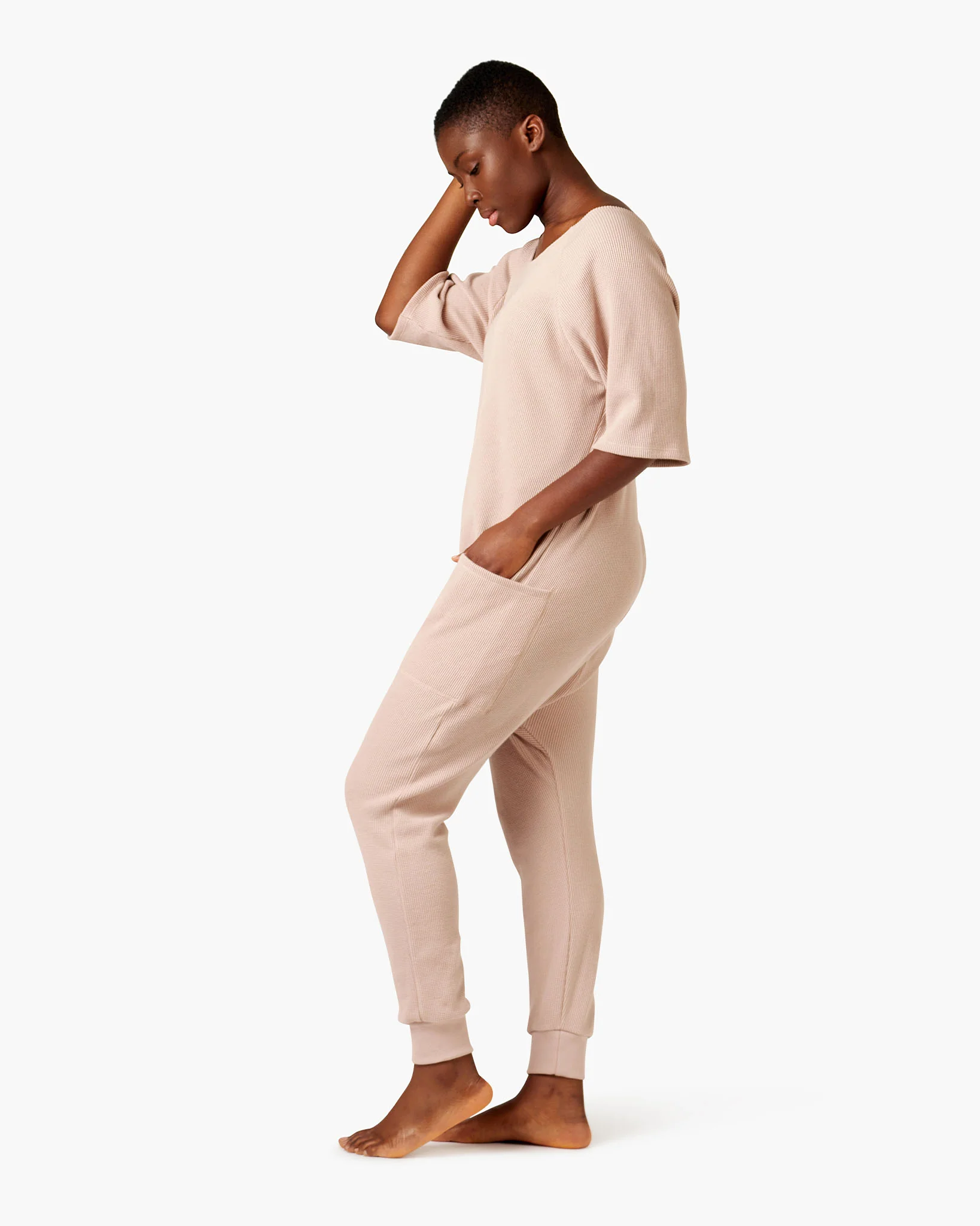 The Waffle Jumpsuit - Muddy rose - Image 2