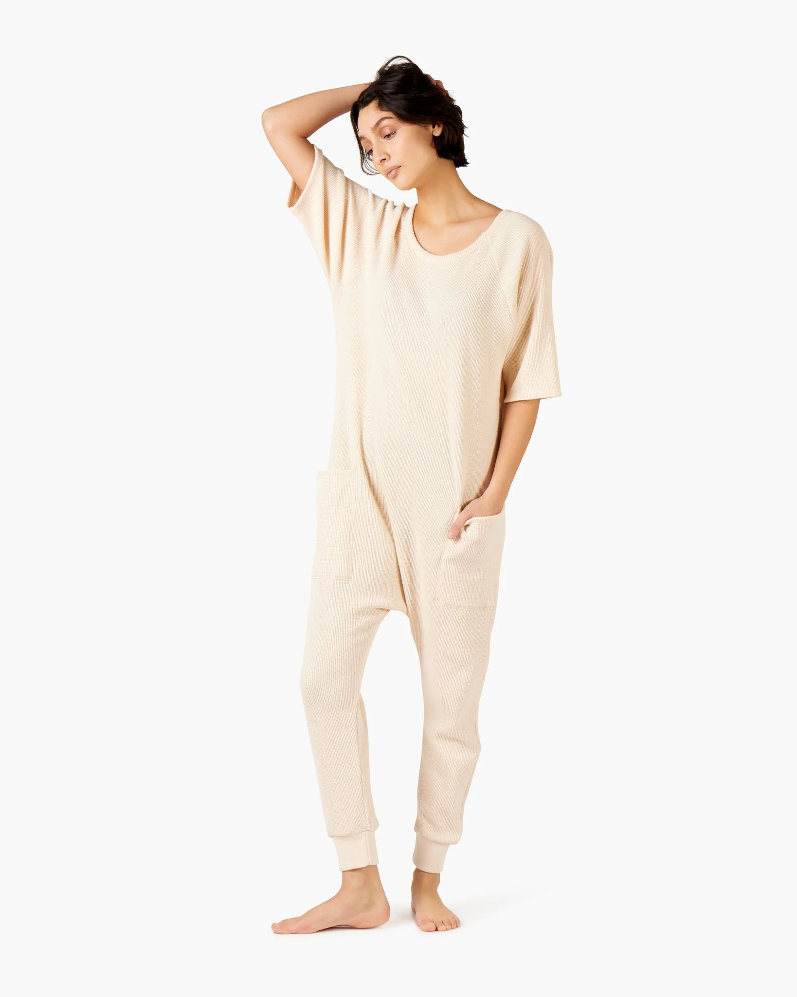 The Waffle Jumpsuit - Petal