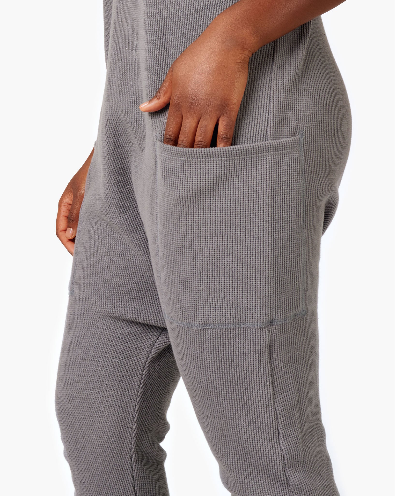 The Waffle Jumpsuit - Steel Grey - Image 4